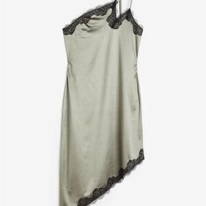 Elegant Lace Trim Asymmetrical Dress